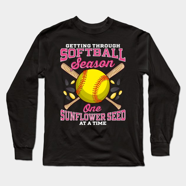 Getting Through Softball One Sunflower Seed At A Time Long Sleeve T-Shirt by E